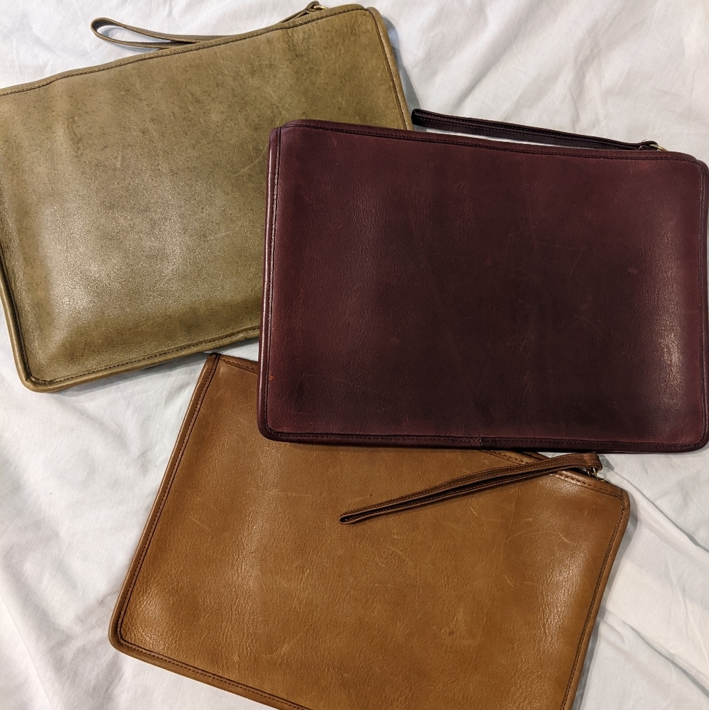 Vintage Coach Slim Clutch Large №9555 in Burgundy, + Putty